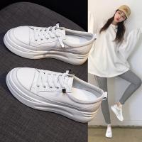 品牌百丽牧貂真皮小白鞋女鞋子2021新款春季百搭春款内增高厚底休闲鞋板鞋