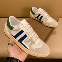 百丽牧貂[BAILIMUDIAO]轻奢潮牌 欧洲站网面透气德训鞋复古拼色欧货真皮休闲板鞋男女情侣款潮