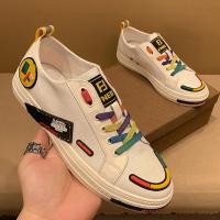 百丽牧貂[BAILIMUDIAO]欧洲站小怪兽小白鞋男潮休闲时尚板鞋夏季布面透气彩虹系带鞋子男