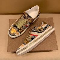 百丽牧貂[BAILIMUDIAO]欧洲站潮流个性印花男鞋时尚潮牌户外平底休闲板鞋男金色小伙休闲鞋