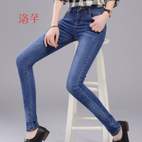 洛芊有弹性牛仔裤女土新款瘦腿牛子裤初中生胖mm铅笔裤女生nzk胖妹妹