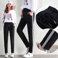 洛芊韩版运动裤少女春秋季宽松哈伦裤高中学生萝卜休闲卫裤小脚长裤子
