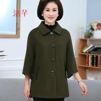 洛芊妈妈装秋装外套毛呢中年女装短款厚款中老年人春秋款上衣40-50岁
