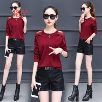 洛芊打底衫女春秋30-40岁妈妈装春装上衣中年女士T恤女长袖秋衣女外穿