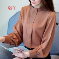 洛芊2018春季时尚雪纺衫韩版长袖上衣中青年30-35-40岁女装潮衣服