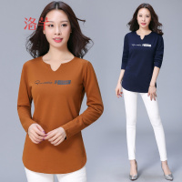 洛芊中年妈妈小衫30-40-50岁加肥加大码胖子长袖秋衣女外穿春秋上衣服