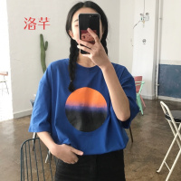 洛芊ins同款短袖T恤女2018春韩版新款印花学生百搭打底衫上衣潮