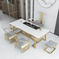 花千紫新中式茶桌椅组合阳台功夫大理石茶台轻奢现代简约禅意办公泡茶桌