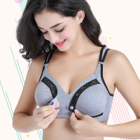 防走光前开扣哺乳文胸无钢圈怀孕防下垂喂奶孕妇内衣3/4无钢托 莎丞