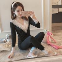 秋衣秋裤女士中老年薄款内衣妈妈低领高领老人打底毛衫套装莎丞