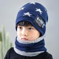 儿童帽子秋冬男童女童保暖护耳宝宝帽子围巾两件套装冬季毛线帽潮 莎丞