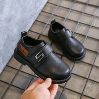 男童皮鞋黑色英伦风小男孩学生低帮春秋季休闲软底中大儿童演出鞋 莎丞