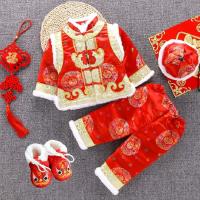 男童唐装套装秋冬装男女宝宝百天周岁庆生送礼礼服儿童过年服 莎丞