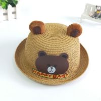 夏季可爱儿童卷边遮阳帽夏天婴儿沙滩度假太阳帽男女宝宝防晒帽子 莎丞