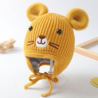 宝宝帽子秋冬季护耳毛线帽可爱超萌婴儿帽子冬天保暖男女儿童帽子 莎丞