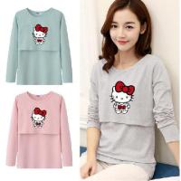 2021隐形哺乳衣春秋外出打底产后哺乳衫喂奶衣潮妈时尚单件t恤 莎丞