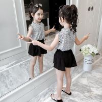 女童夏装套装2021新款儿童装网红洋气女孩夏季雪纺时髦夏天两件套 莎丞