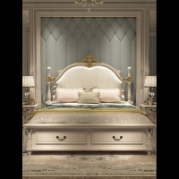 美式床欧式田园1.8米双人阿斯卡利公主床现代简约轻奢木床主卧家具套装