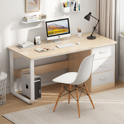 电脑台式桌家用简约书桌卧室学生租房学习写字桌阿斯卡利简易办公桌子带柜