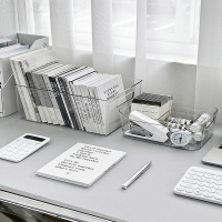 阿斯卡利(ASCARI)亚克力桌面收纳盒透明宿舍书桌文具书本置物架大容量办公室文件筐