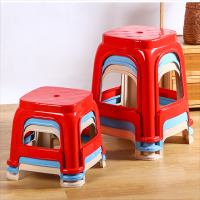 阿斯卡利(ASCARI)加厚红色塑料凳子家用成人高凳可叠放幼儿小板凳四方椅