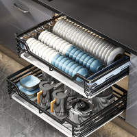 拉篮阿斯卡利(ASCARI)厨房橱柜双层抽屉式调味料收纳碗碟柜内置碗架