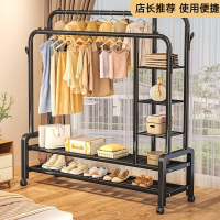 阿斯卡利(ASCARI)衣架落地卧室双杆移动晾衣架室内衣服收纳衣帽架