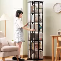 棠溪塘旋转书架落地置物架书柜子家用储物柜儿童客厅展示架立架简易木