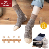 俞兆林 袜子男中筒拼色加厚毛圈袜秋冬加绒潮流长袜男士羊毛保暖吸汗棉袜苏