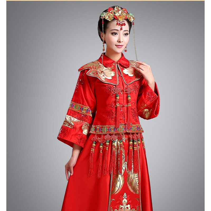 古代古装红色新娘新郎中式结婚喜服婚礼服装汉