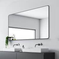 铝合金圆角梳妆镜壁挂浴室镜洗漱台镜古达化妆镜卫生间镜子卫浴镜