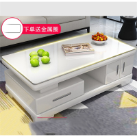 现代简约烤漆茶几黑白金色钢化玻璃小户型客厅家具电视柜组合套装古达茶几