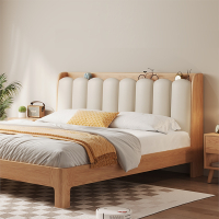 古达橡木床北欧原木风1.8米软包双人床1.2小户型木床现代简约