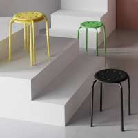 古达凳子简约轻奢椅子现代加厚餐厅商用餐桌凳塑料板凳圆凳家用可叠放