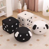 儿童小凳子家用古达羊羔绒网红小板凳客厅创意卡通可爱门口换鞋凳矮凳