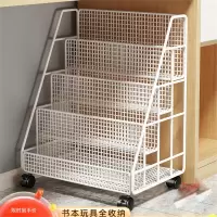 书架落地收纳架儿童绘本书移动小推车置物架宝宝简易落地多层家用