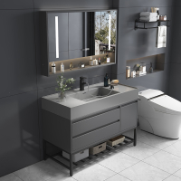 简约浴室柜组合岩石一体盆卫生间智能镜柜洗手洗脸盆柜洗漱台