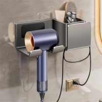 吹风机置物架免打孔卫生间收纳绕线电吹风挂架吹风筒支架浴室架子