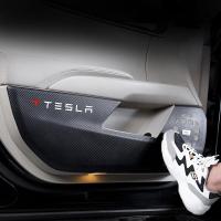 专用特斯拉Model3车门防踢垫20 21款改装内饰汽车门板防踢贴车贴