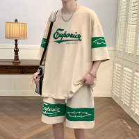 骄克雄狮(JANKELEONE)夏季新款休闲运动套装男短袖T恤青少年男装搭配一套潮流帅气套装