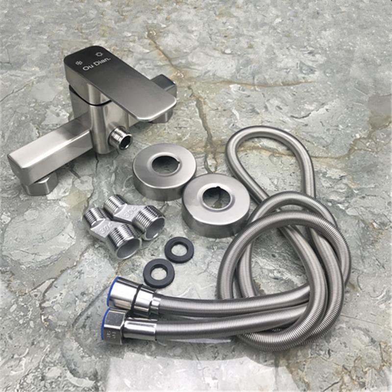 浴缸洒水水龙头淋雨简易欧式洗衣机配件开关卫生间沐浴带下混水阀门