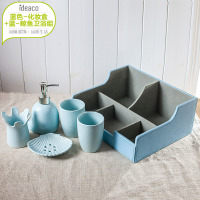 欧式卫浴五件套陶瓷简约创意新婚礼品可爱动物牙杯漱口杯洗漱套装都市诱惑
