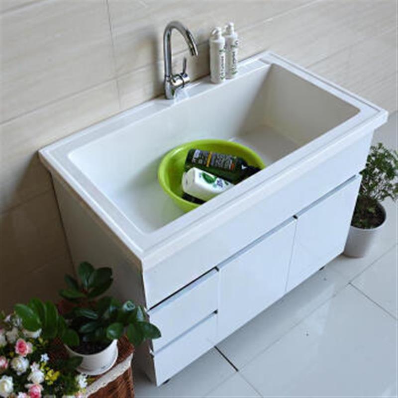 厨房小户型低洗面盆现代搓衣欧式简约组合柜美式一体式台面石英石洗衣