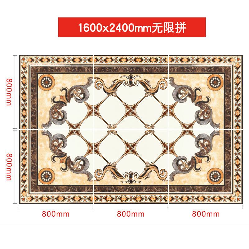 拼接拼花客厅瓷砖中式装修建材别墅浴室高防水耐高温卫生间手都市诱惑图片