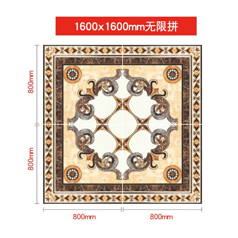 拼接拼花客厅瓷砖中式装修建材别墅浴室高防水耐高温卫生间手都市诱惑图片