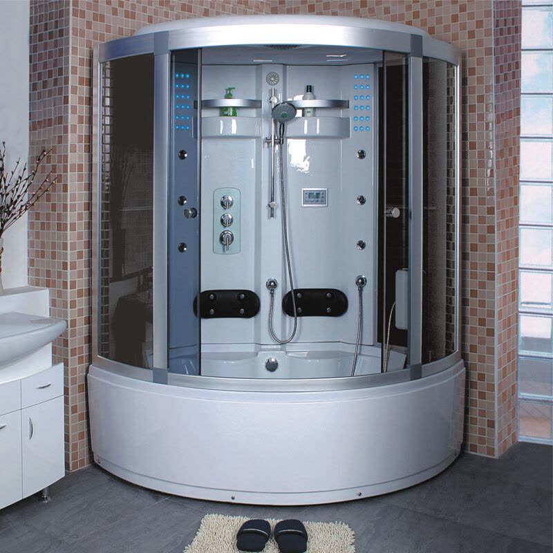 淋浴房蒸汽家用淋浴房房间建筑拦水改装宾馆加厚长方形家居加厚型都市诱惑图片