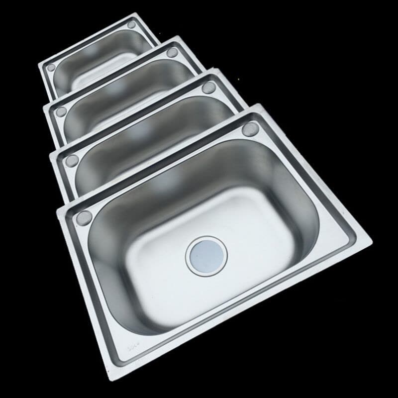水槽单槽洗菜盆304加厚一体不锈钢大小号洗碗池水槽套餐带龙头都市诱惑图片