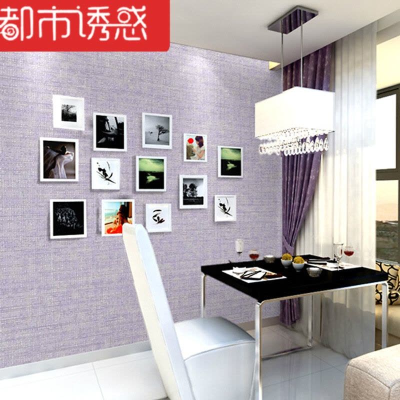 现代简约亚麻无纺布壁纸卧室客厅素色工程满铺墙纸都市诱惑图片
