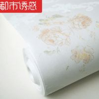 欧式田园3D发泡无纺布墙纸客厅餐厅卧室背景美式植绒珠光壁纸淡蓝底黄花8012610米*53厘米按卷卖都市诱惑