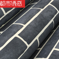 地中海蓝砖白砖无纺布壁纸客厅卧室背景墙服装店仿砖纹墙纸都市诱惑
